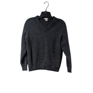 Mark Shale Gray V-neck 100% Cashmere Long Sleeve Sweater Sz L